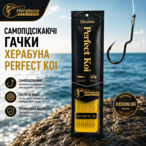 Самопідсікаючі гачки Херабуна Perfect Koi на поводці